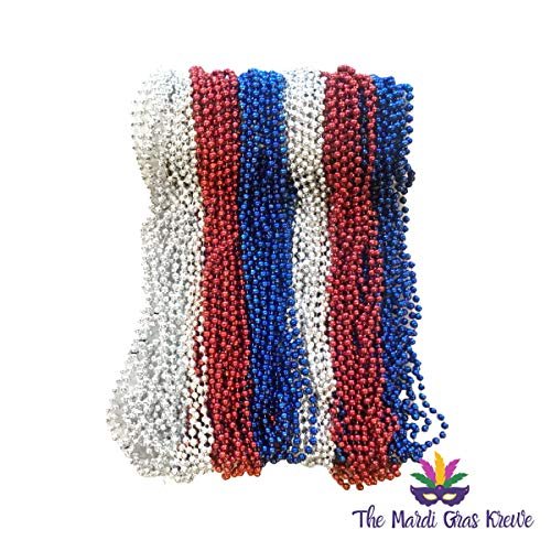 Mardi Gras Beads 33 inch 7mm, 6 Dozen, 72 Necklaces