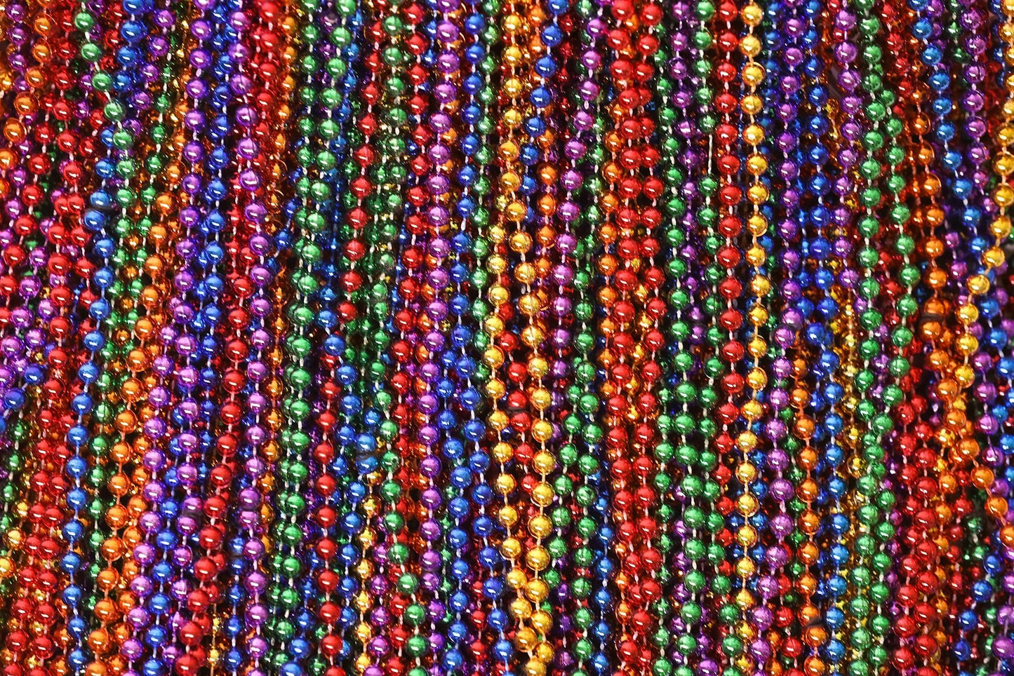 Mardi Gras Beads 33 inch 7mm, 6 Dozen, 72 Necklaces