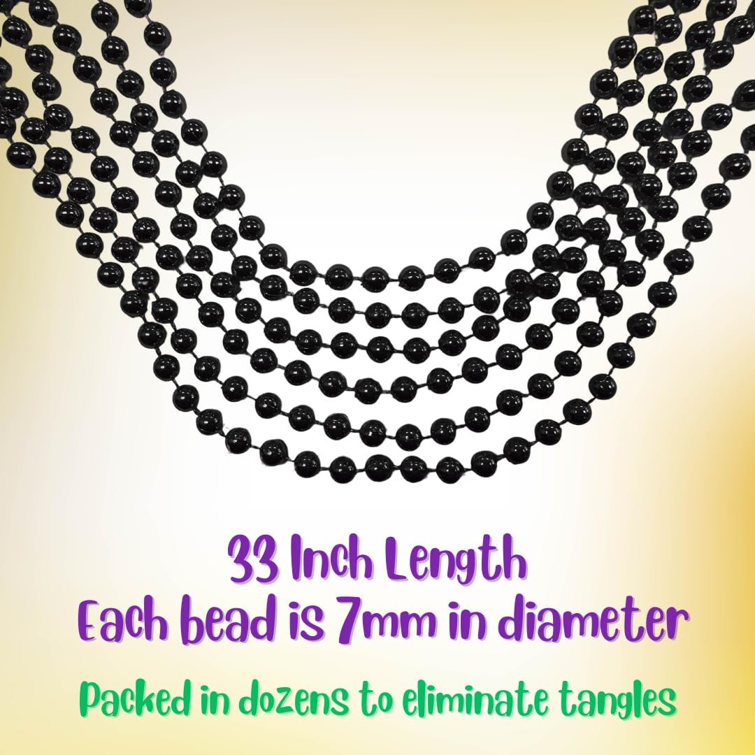 Mardi Gras Beads 33 inch 7mm, 6 Dozen, 72 Necklaces