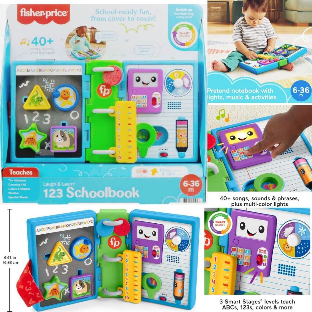Fisher-Price Laugh & Learn 123 Schoolbook, Ages 6-36 Mo