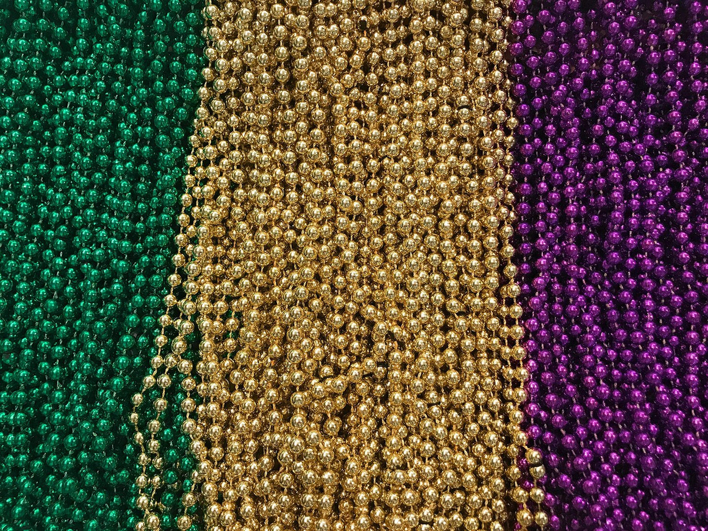 Mardi Gras Beads 33 inch 7mm, 12 Dozen, 144 Necklaces with Doubloon- Bulk Party Favors