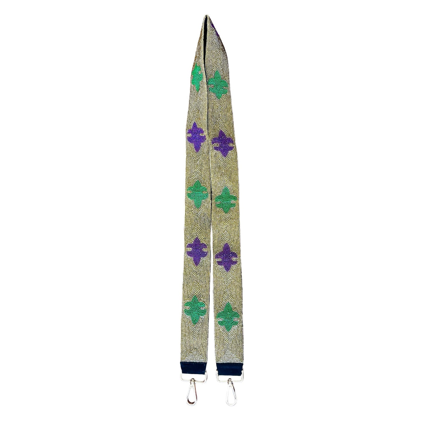 THE MARDI GRAS KREWE Handbag Crossbody Purse Strap, Fleur-de-lis Shimmering Crossbody Strap for Shoulder Bag Strap Replacement, 23 inches Purple, Green, and Gold