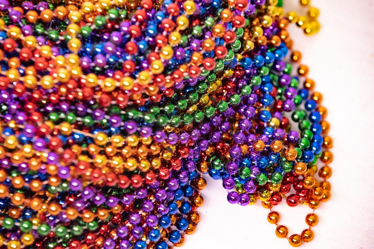 Mardi Gras Beads 33 inch 7mm, 6 Dozen, 72 Necklaces