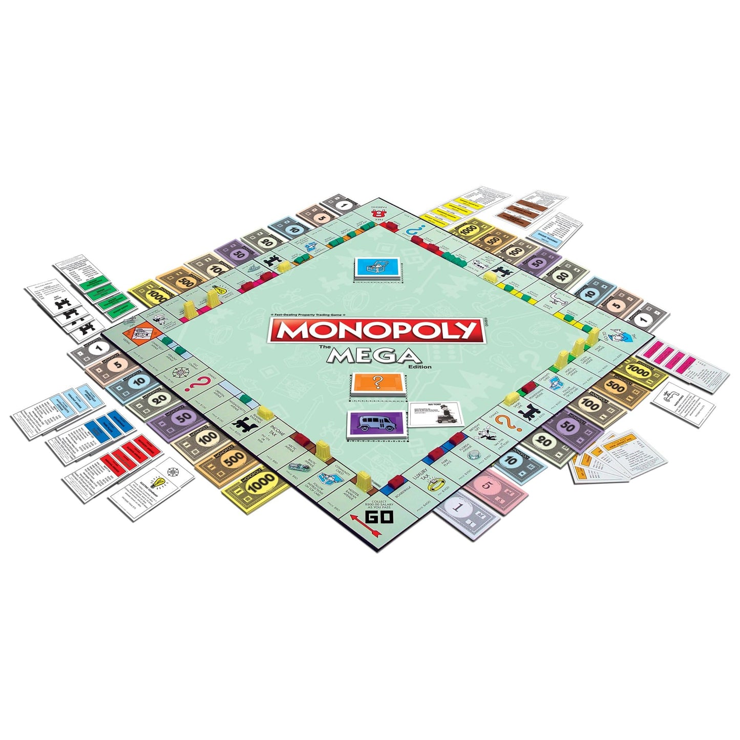 Winning Moves Games USA Board Game – Monopoly The Mega Edition, Bigger & Faster Version With Speed Die, For 2–8 Players, Ages 8 & Up