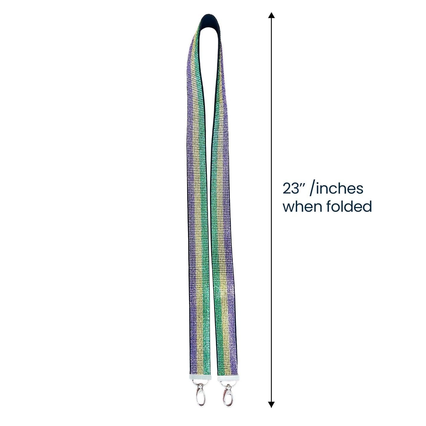 THE MARDI GRAS KREWE Handbag Crossbody Purse Strap, Shimmering Crossbody Strap for Shoulder Bag Strap Replacement, 23 inches Purple, Green, and Gold