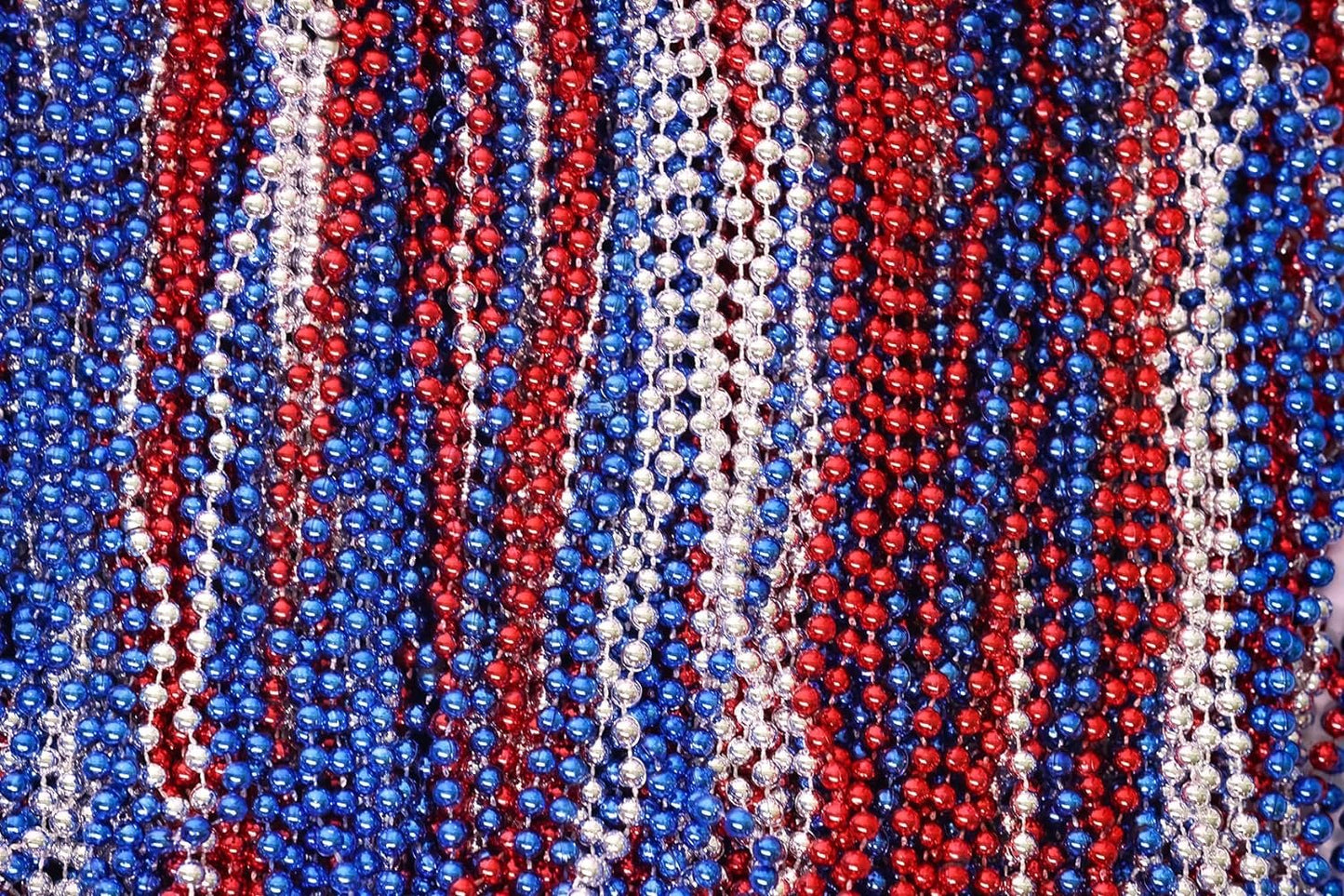 Mardi Gras Beads 33 inch 7mm, 12 Dozen, 144 Necklaces with Doubloon- Bulk Party Favors