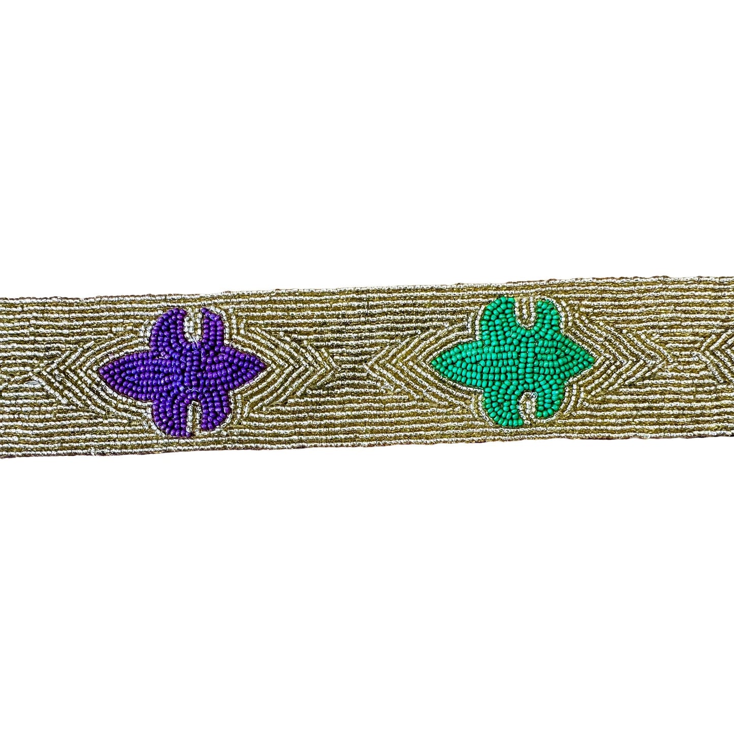 THE MARDI GRAS KREWE Handbag Crossbody Purse Strap, Fleur-de-lis Shimmering Crossbody Strap for Shoulder Bag Strap Replacement, 23 inches Purple, Green, and Gold
