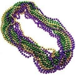 Mardi Gras Sequin Masks & Beads - 12 Face Masks, 36 Necklaces with Doubloon