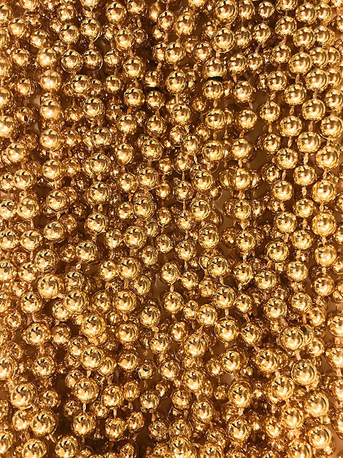 Mardi Gras Beads 33 inch 7mm, 12 Dozen, 144 Necklaces with Doubloon- Bulk Party Favors