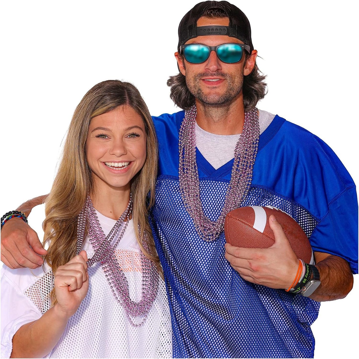 Mardi Gras Beads 33 inch 7mm, 12 Dozen, 144 Necklaces with Doubloon- Bulk Party Favors