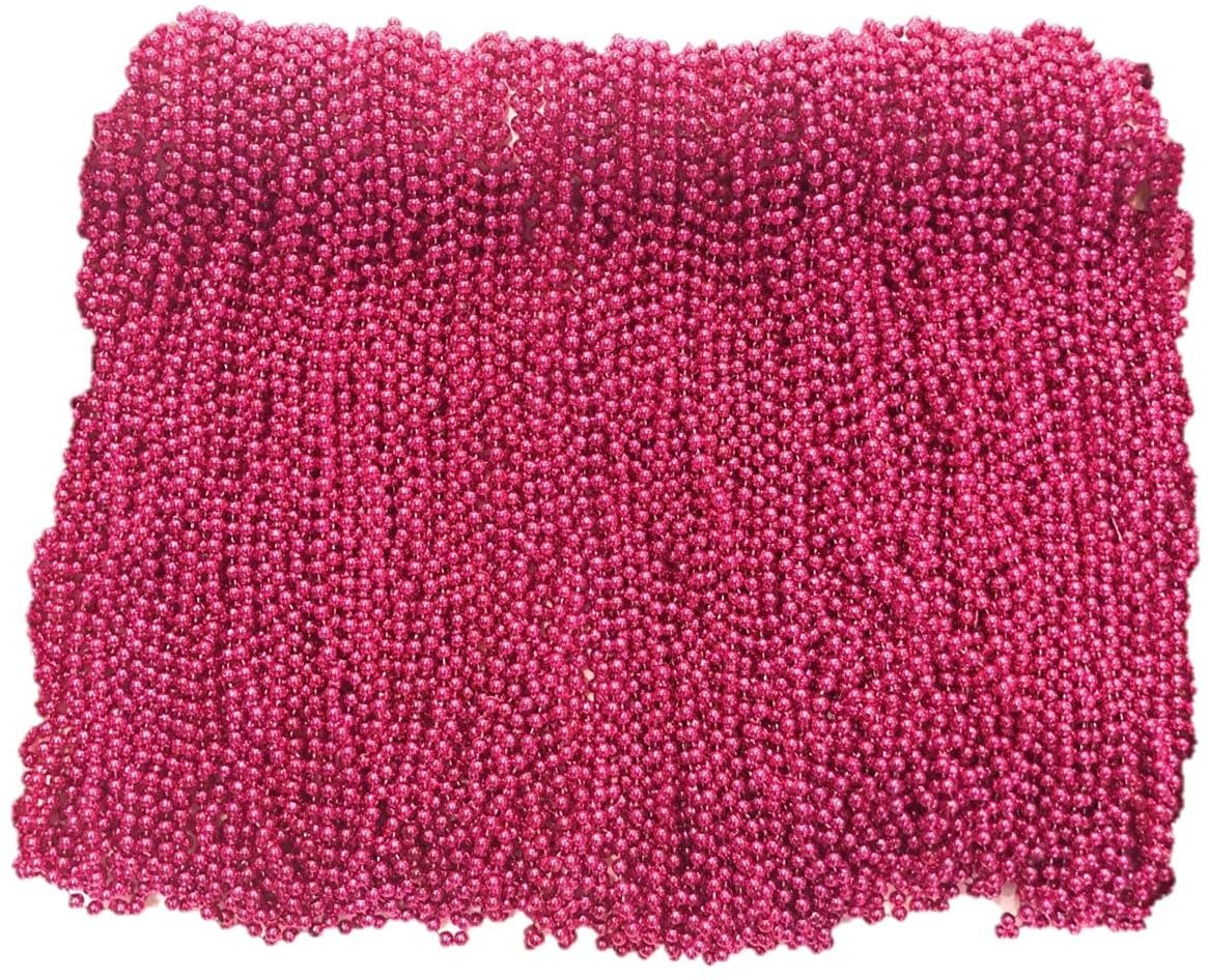 Mardi Gras Beads Red, White, Blue - 33 inch 7mm, 10 Dozen, 120 Pieces
