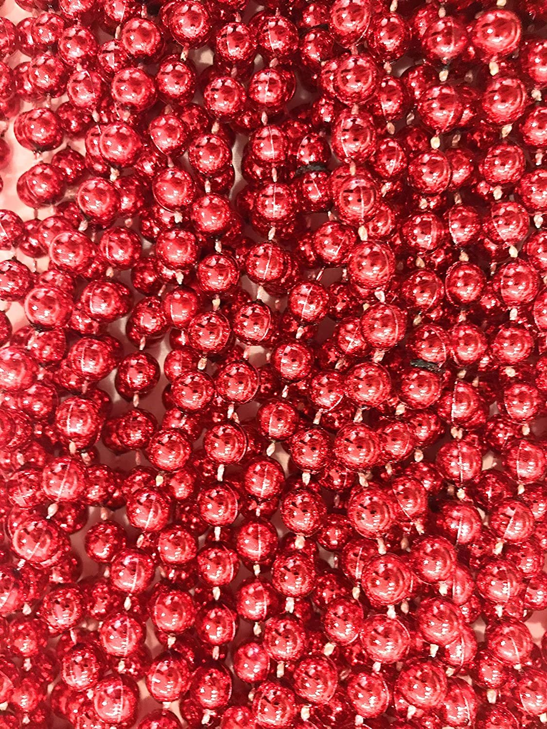 Mardi Gras Beads 33 inch 7mm, 12 Dozen, 144 Necklaces with Doubloon- Bulk Party Favors
