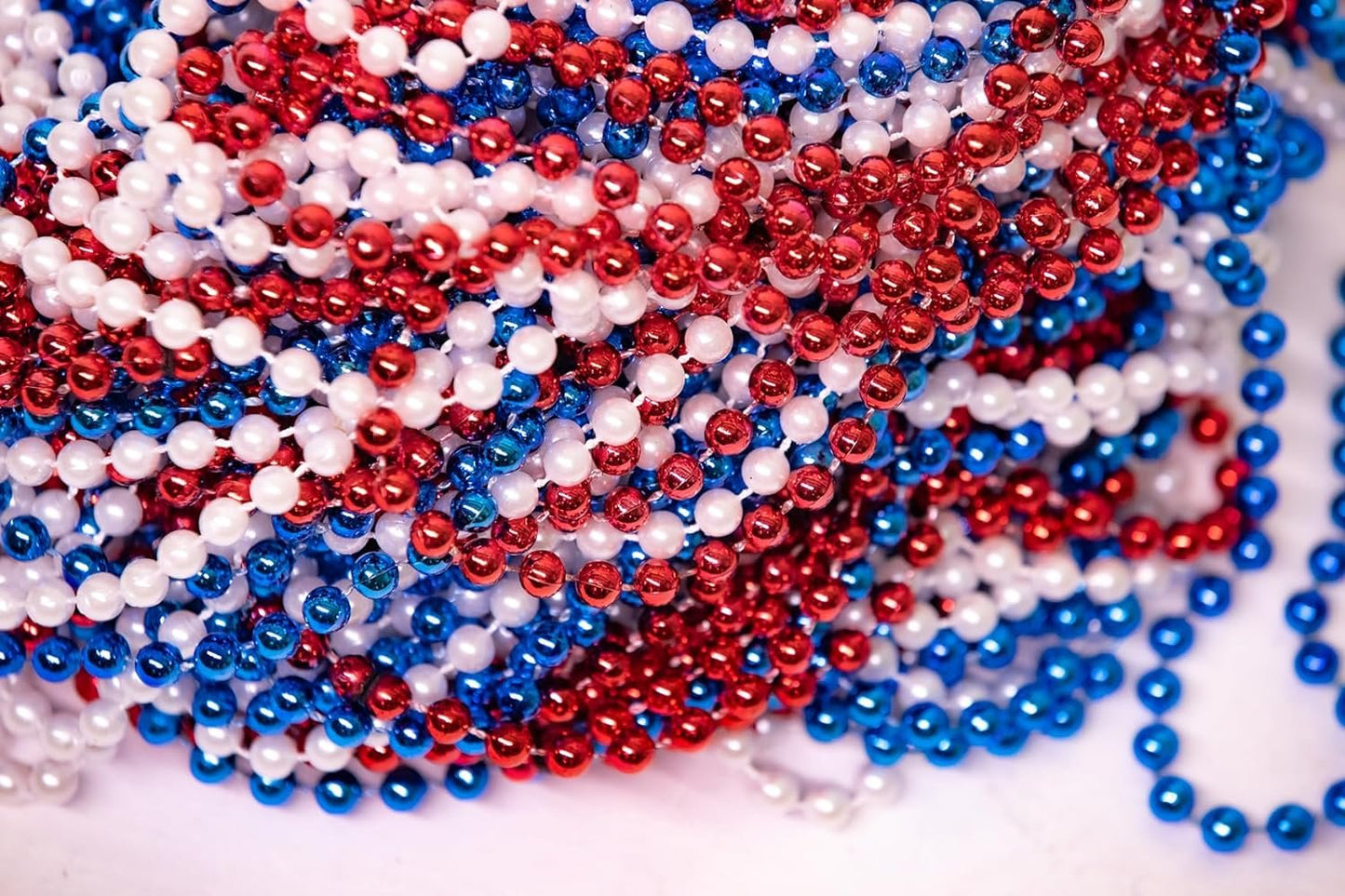 Mardi Gras Beads 33 inch 7mm, 12 Dozen, 144 Necklaces with Doubloon- Bulk Party Favors