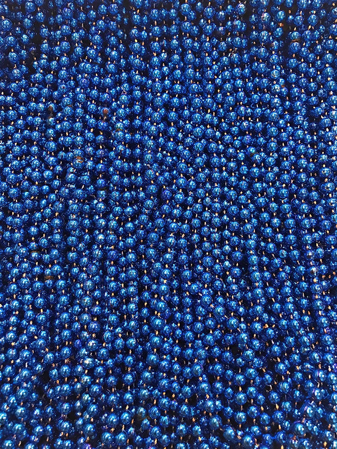 Mardi Gras Beads 33 inch 7mm, 12 Dozen, 144 Necklaces with Doubloon- Bulk Party Favors