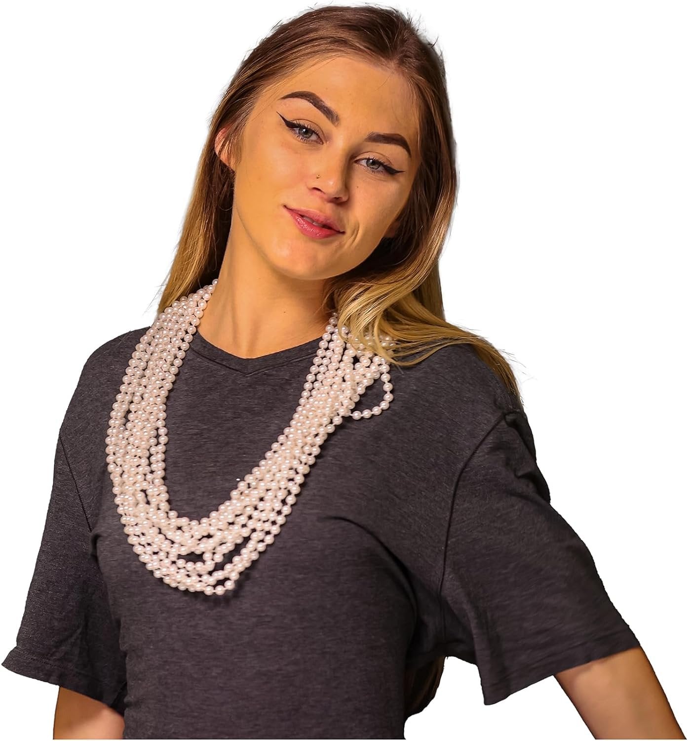 Mardi Gras Beads 33 inch 7mm, 12 Dozen, 144 Necklaces with Doubloon- Bulk Party Favors