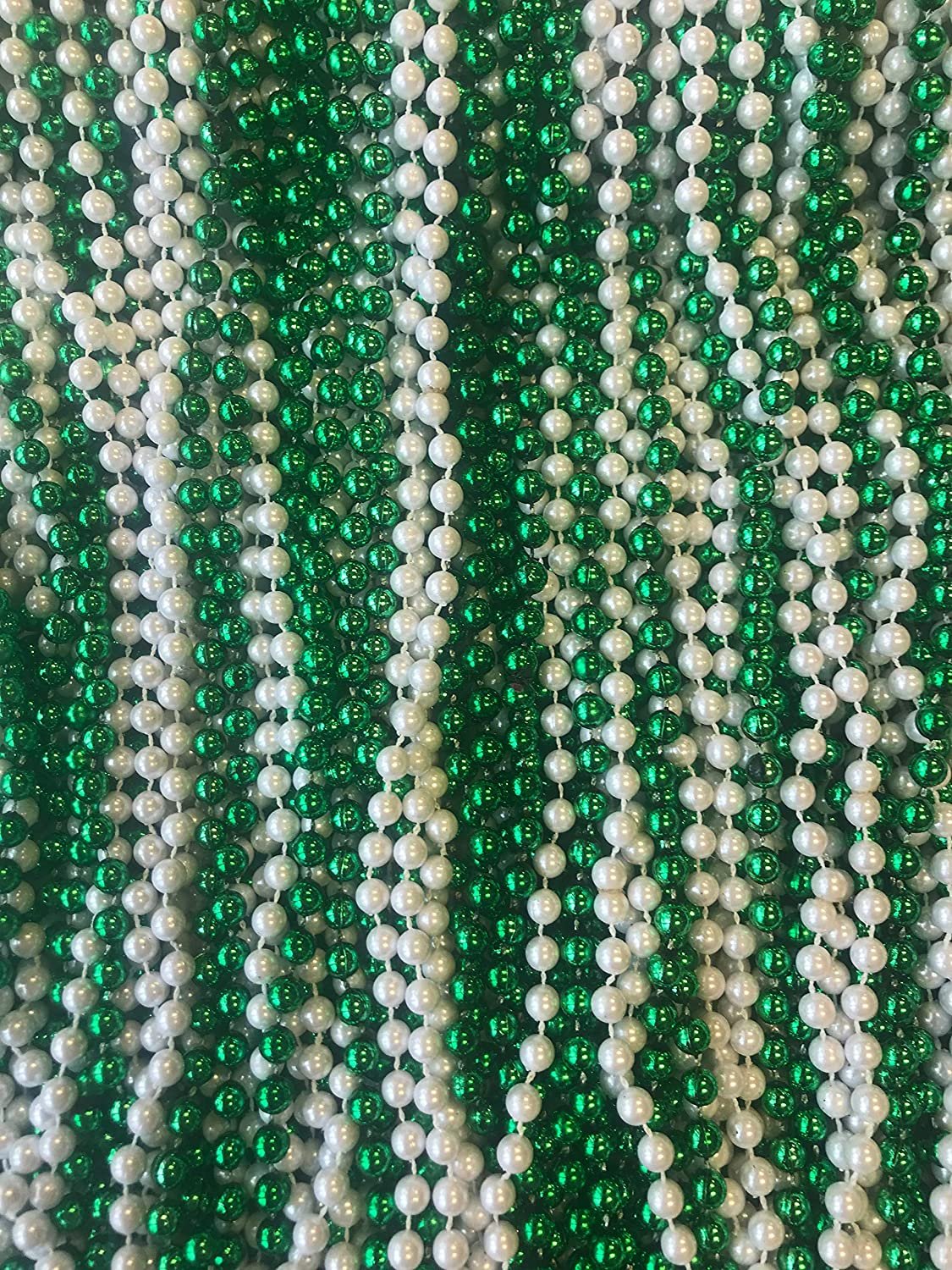 Mardi Gras Beads Red, White, Blue - 33 inch 7mm, 10 Dozen, 120 Pieces