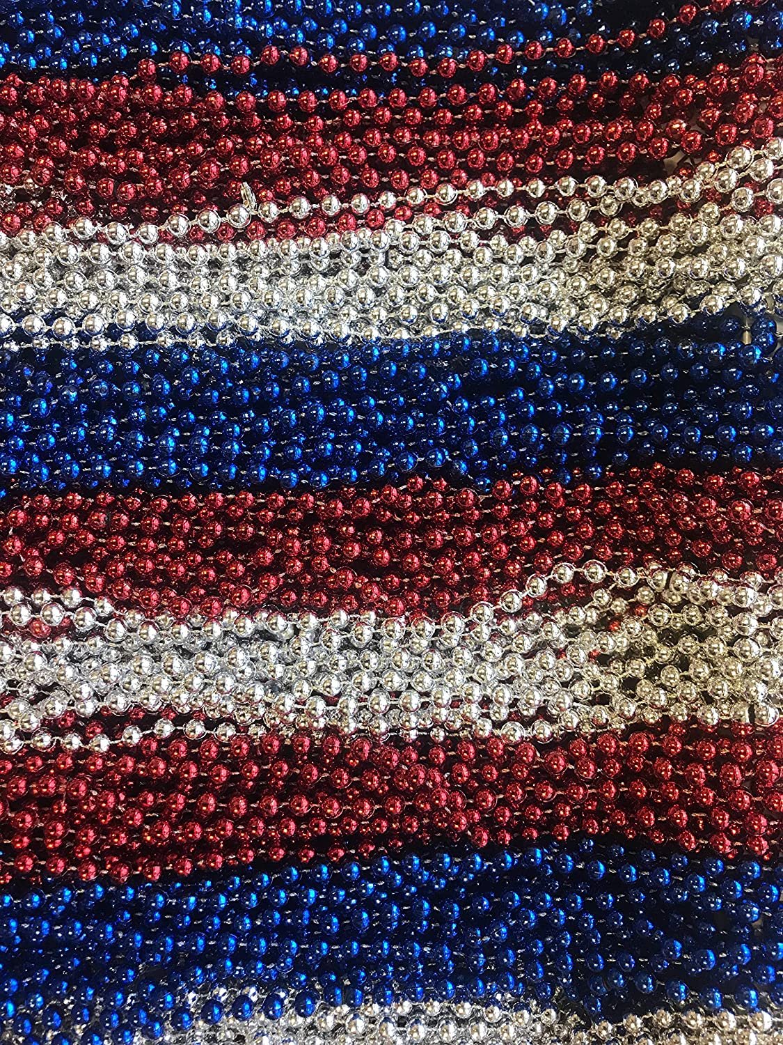 Mardi Gras Beads 33 inch 7mm, 12 Dozen, 144 Necklaces with Doubloon- Bulk Party Favors