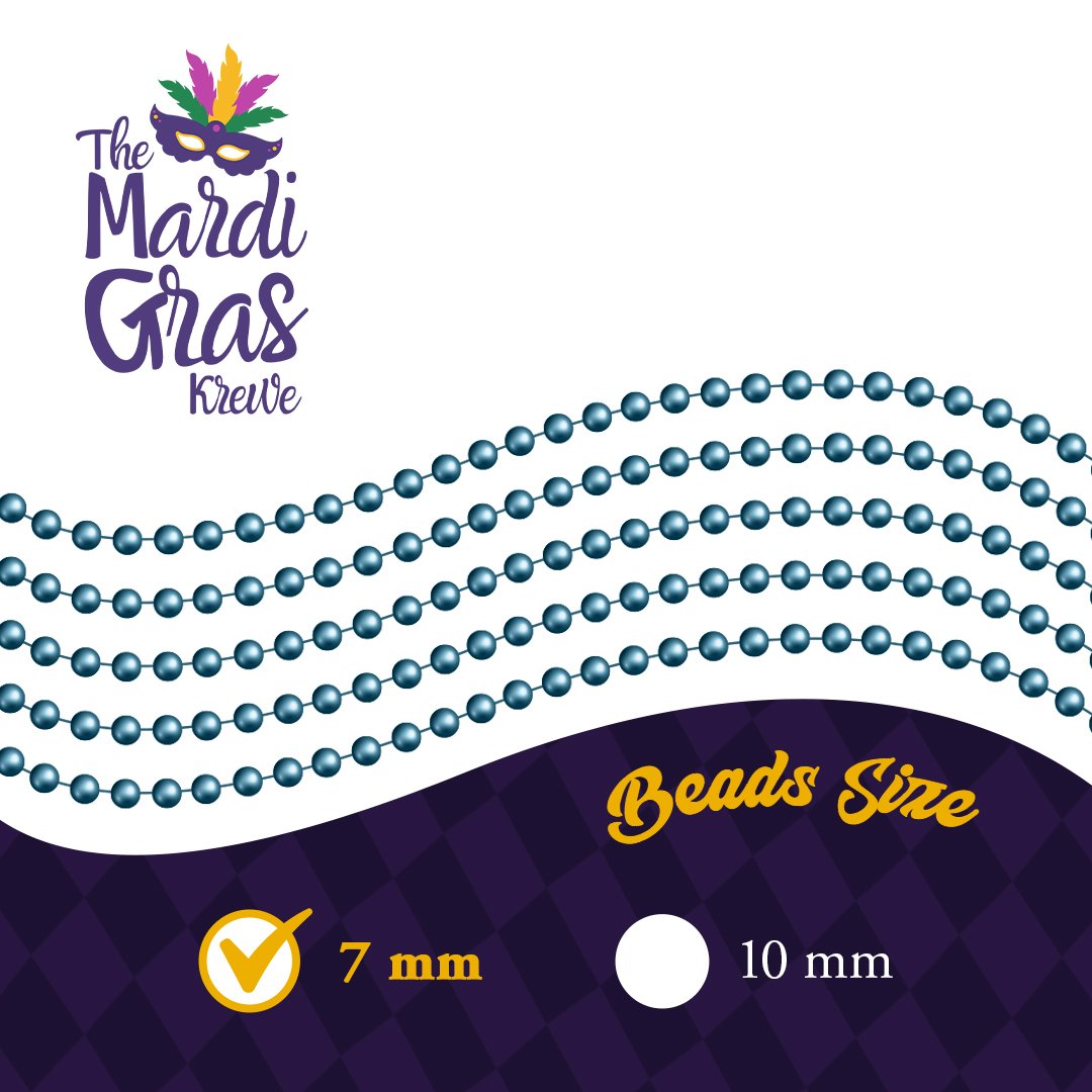 Mardi Gras Beads 33 inch 7mm, 12 Dozen, 144 Necklaces with Doubloon- Bulk Party Favors