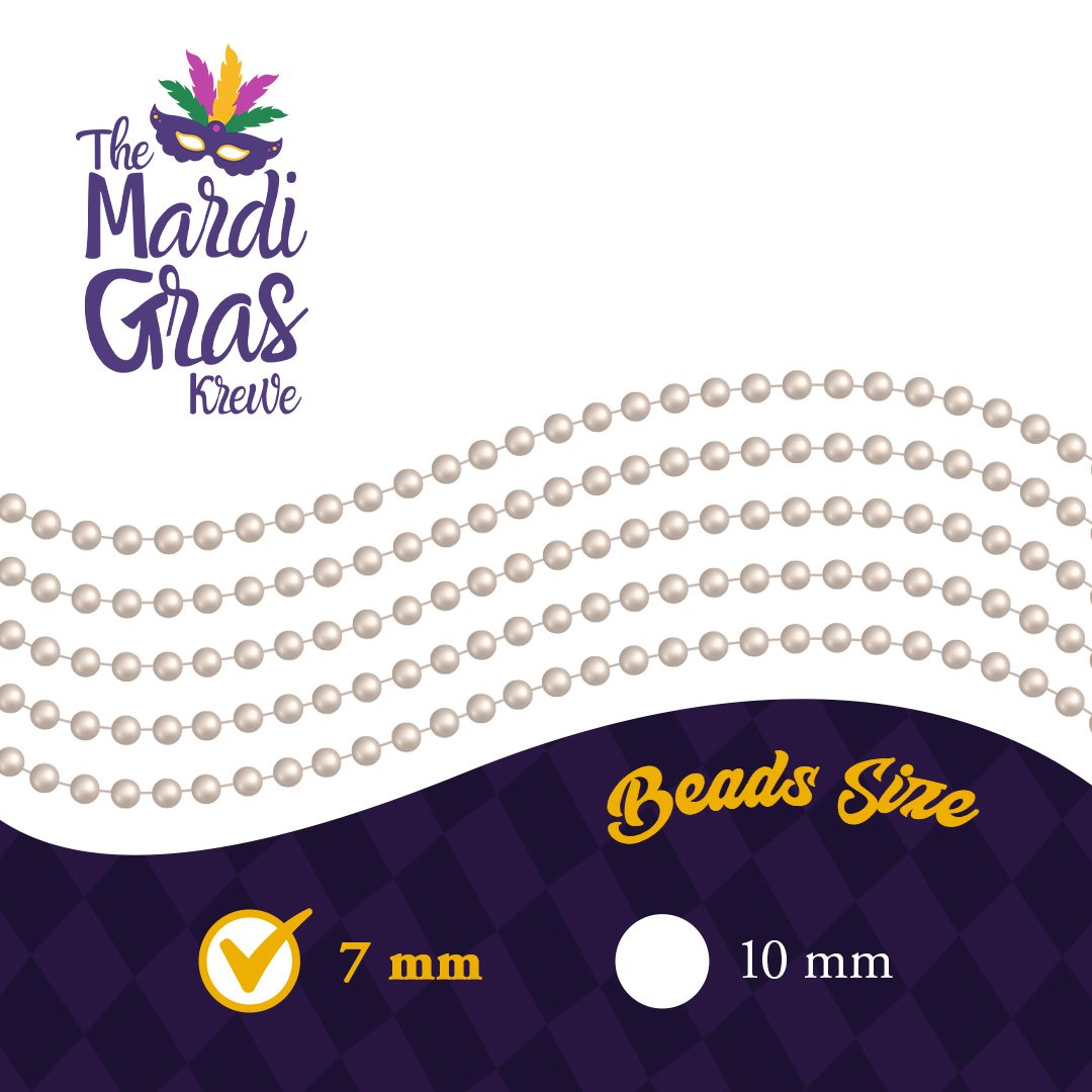 Mardi Gras Beads 33 inch 7mm, 12 Dozen, 144 Necklaces with Doubloon- Bulk Party Favors