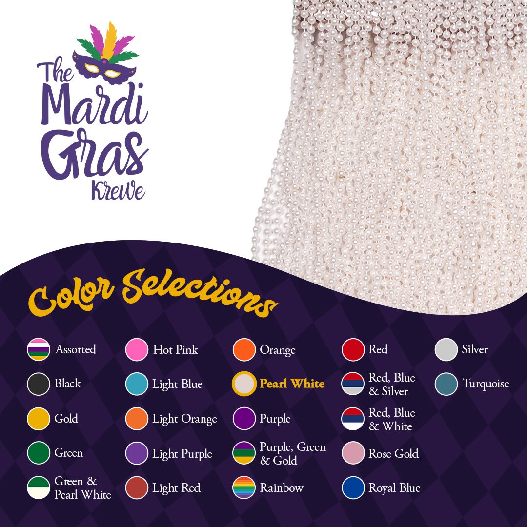 Mardi Gras Beads 33 inch 7mm, 12 Dozen, 144 Necklaces with Doubloon- Bulk Party Favors
