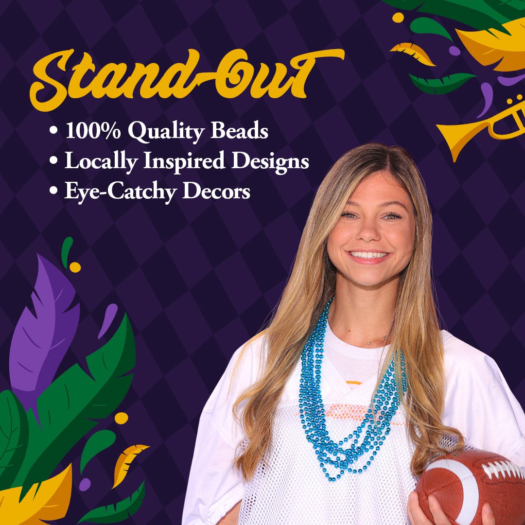 Mardi Gras Beads 33 inch 7mm, 12 Dozen, 144 Necklaces with Doubloon- Bulk Party Favors