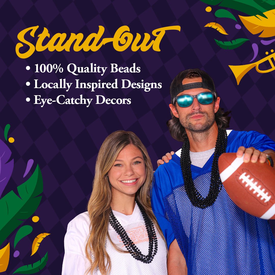 Mardi Gras Beads 33 inch 7mm, 12 Dozen, 144 Necklaces with Doubloon- Bulk Party Favors
