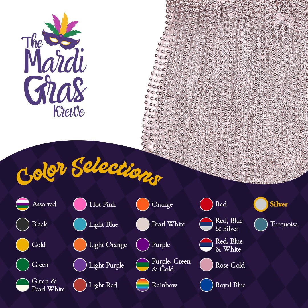 Mardi Gras Beads 33 inch 7mm, 12 Dozen, 144 Necklaces with Doubloon- Bulk Party Favors