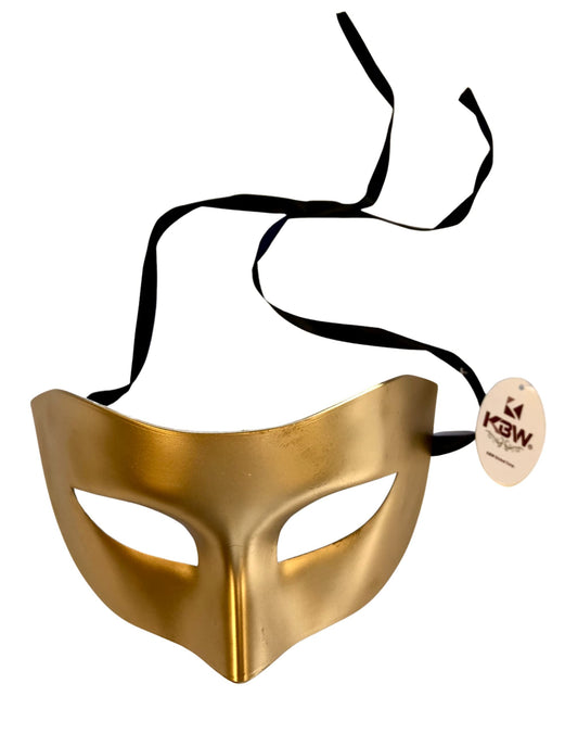 KBW Masquerade Gold Mardi Gras Mask- Masquerade Party, Ball, Halloween, Costume Party, Mens Venetian Mask, Half Face Masks