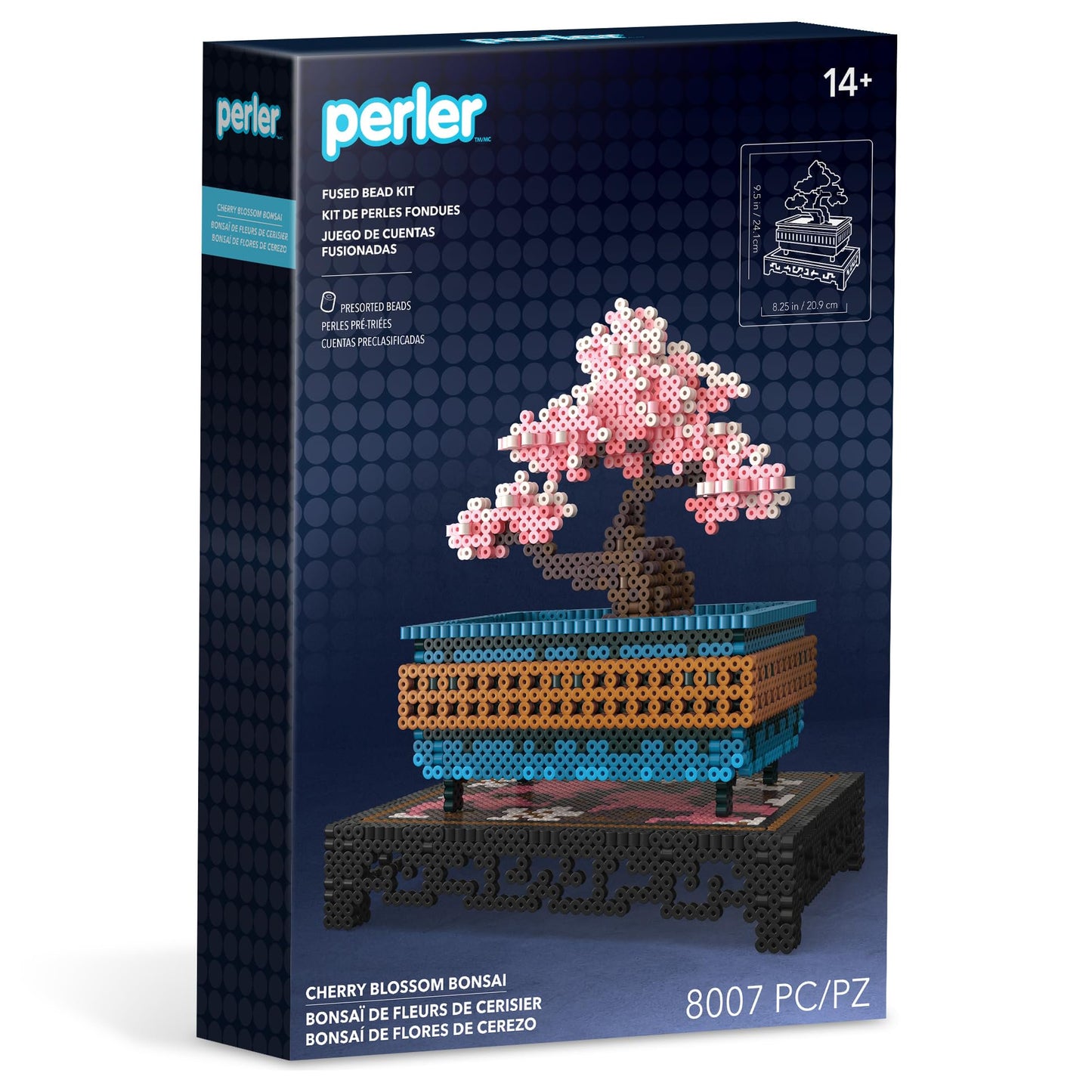 Perler 80-57232 Cherry Blossom Bonsai 3D Fused Bead Craft Activity Kit, Multicolor, 8007 Pieces