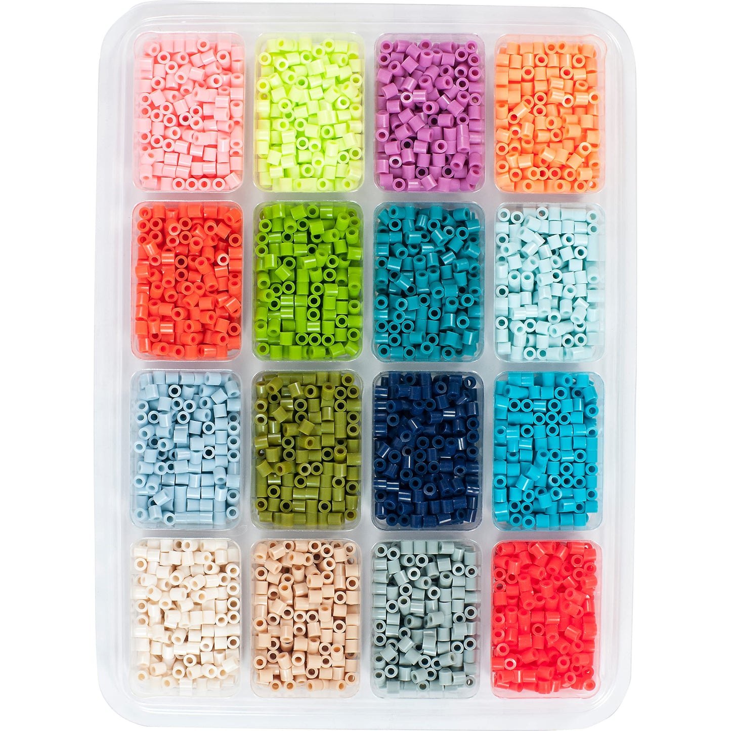 Perler Tropical Colors Fuse Bead Tray - 4000 Beads in 16 Colors with Organizer Compartments