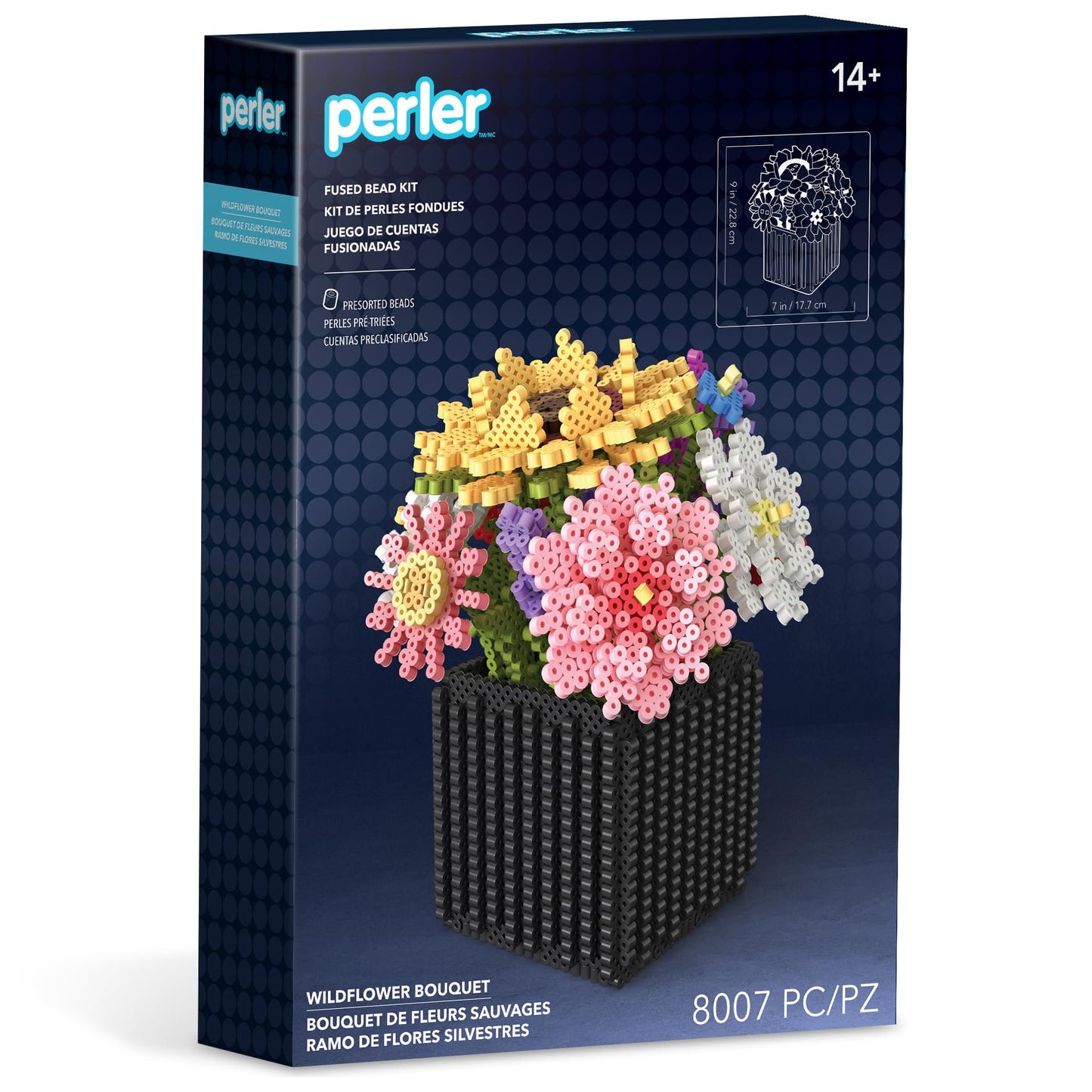 Perler 80-57239 Wildflower Bouquet 3D Fused Bead Craft Activity Kit, Multicolor, 8007 Pieces