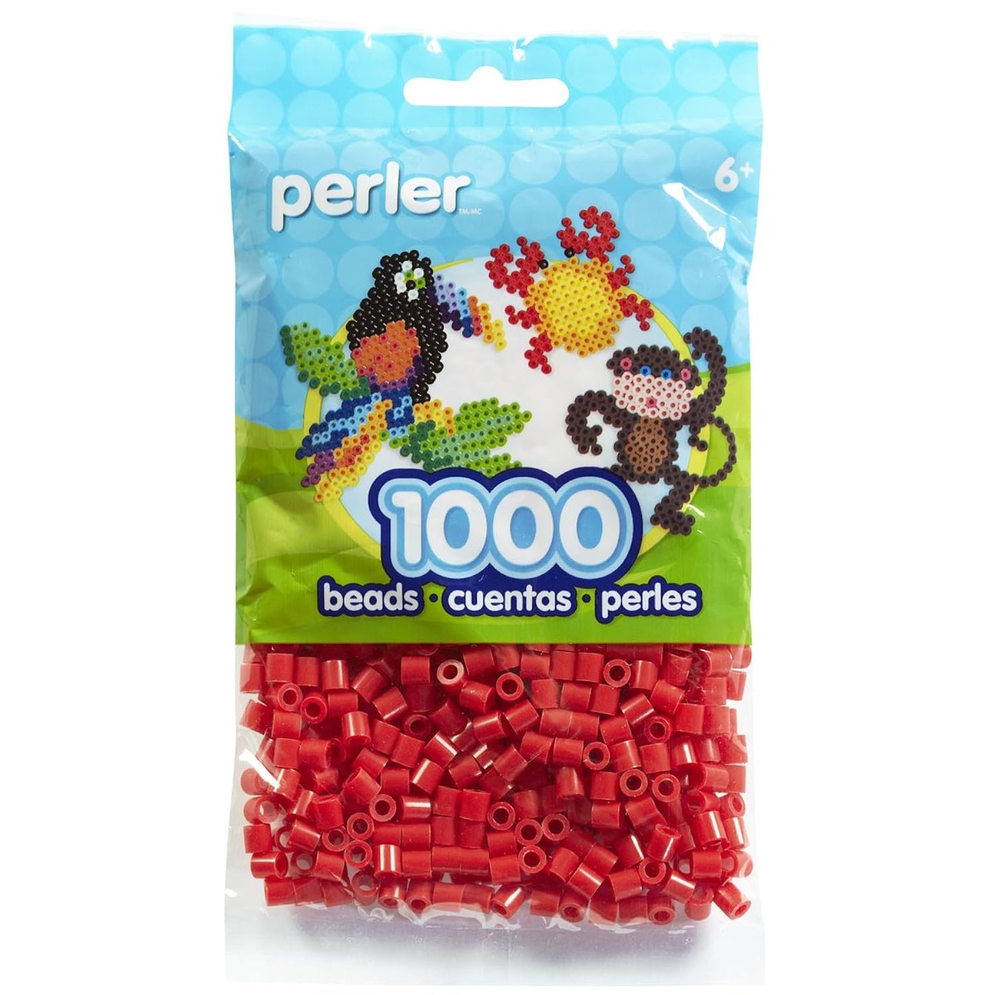 Perler Beads Red Fuse Beads 1000 Piece Pack for Kids Crafts & DIY Projects