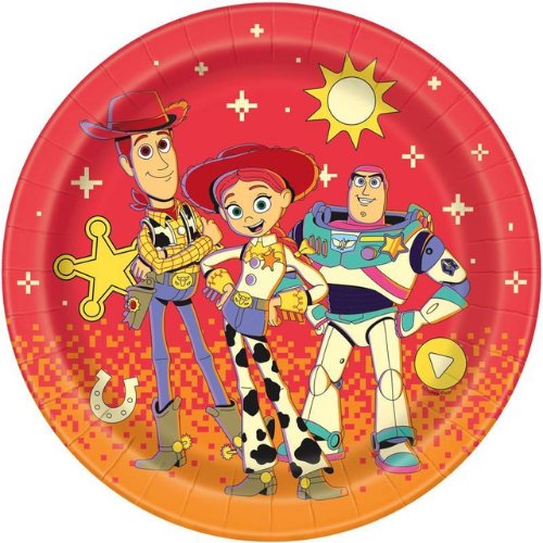 Toy Story 5 Multicolor Round Paper Dinner Plates - 9" (Pack of 8) - Disposable Party Tableware for Kids Birthdays & Celebrations