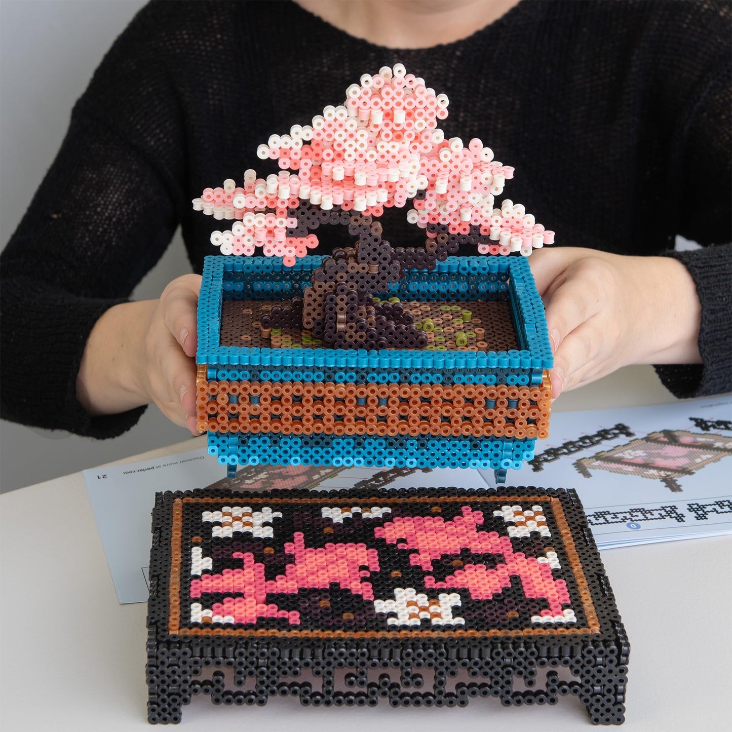 Perler 80-57232 Cherry Blossom Bonsai 3D Fused Bead Craft Activity Kit, Multicolor, 8007 Pieces