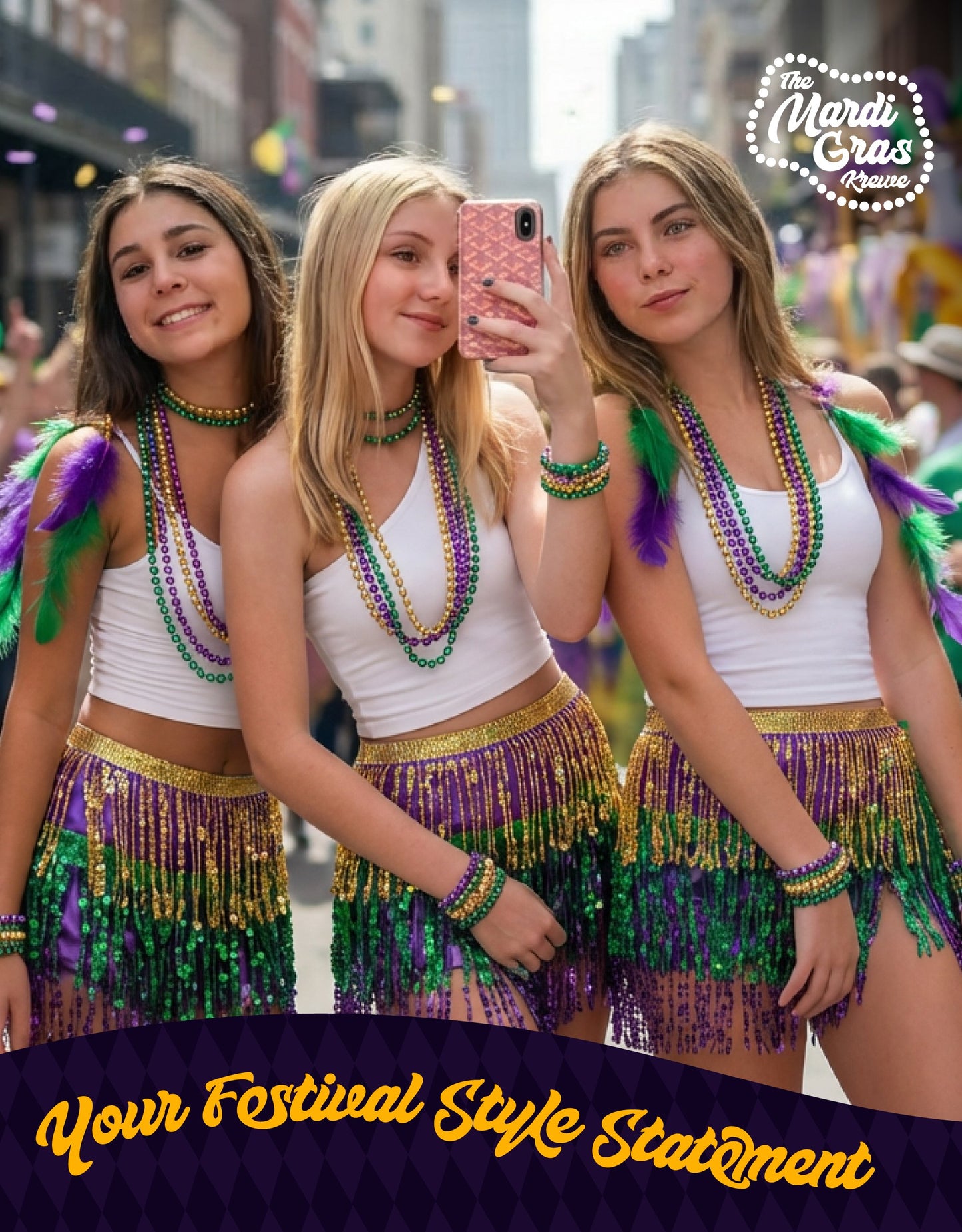 Mardi Gras Outfit for Women Sequin Skirt, Purple Green & Gold Sequin Skirt