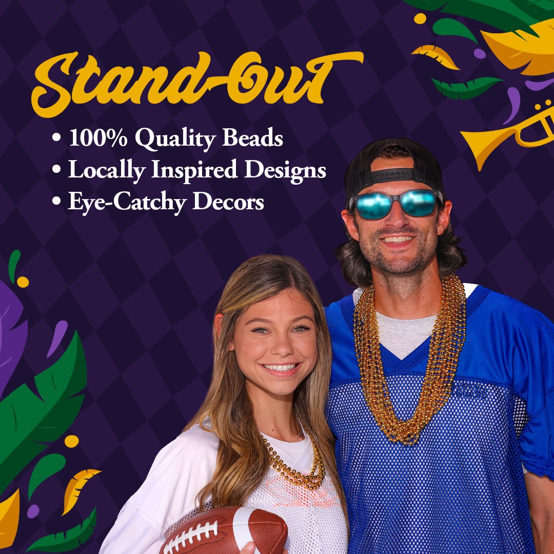 Mardi Gras Beads 33 inch 7mm, 12 Dozen, 144 Necklaces with Doubloon- Bulk Party Favors