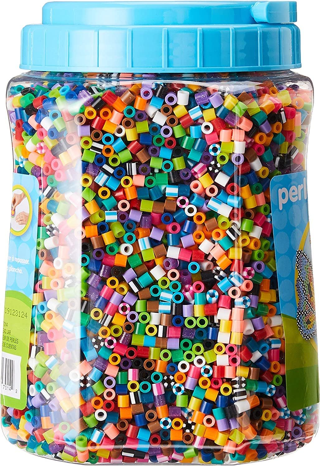 Perler Fun Fusion Bead Jar - 18,000 Multicolor Fuse Beads Bulk Set with Storage