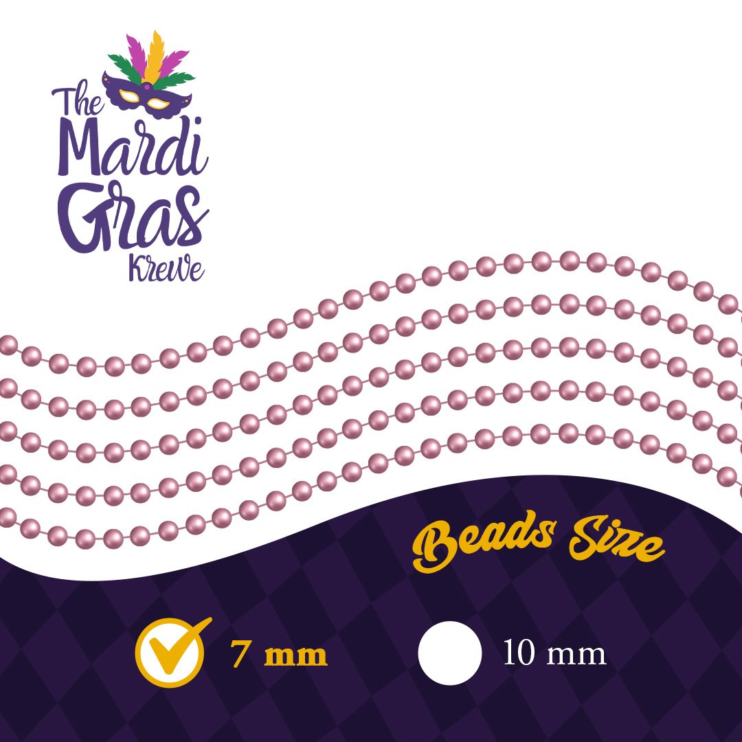 Mardi Gras Beads 33 inch 7mm, 6 Dozen, 72 Necklaces