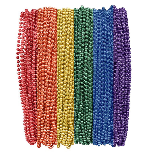 Mardi Gras Beads 33 inch 7mm, 6 Dozen, 72 Necklaces