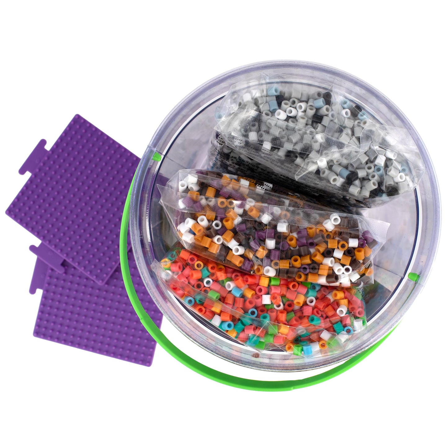 Perler 80-42993 Day at The Zoo Fused Bead Activity Bucket with Pegboards and Patterns, Multicolor, 8504 Pieces