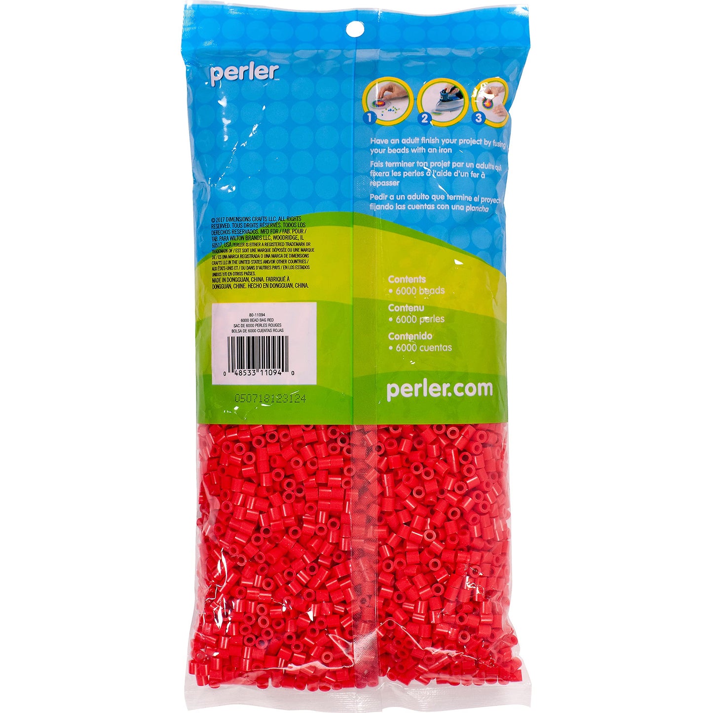 Perler 80-11094 Fuse Bead Set for Kid's Crafts, Red, 6000pcs, Small