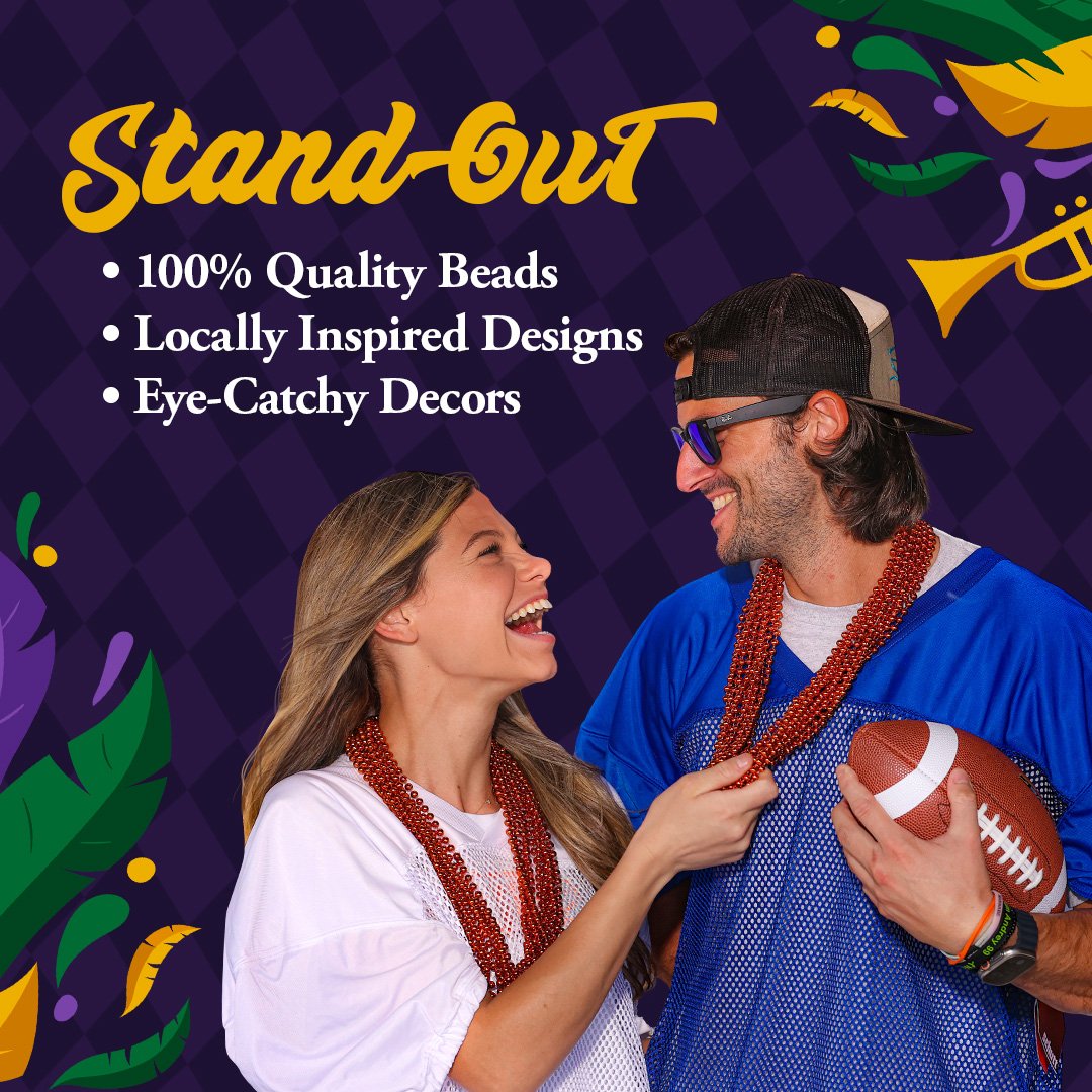 Mardi Gras Beads 33 inch 7mm, 12 Dozen, 144 Necklaces with Doubloon- Bulk Party Favors