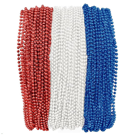 Mardi Gras Beads 33 inch 7mm, 6 Dozen, 72 Necklaces