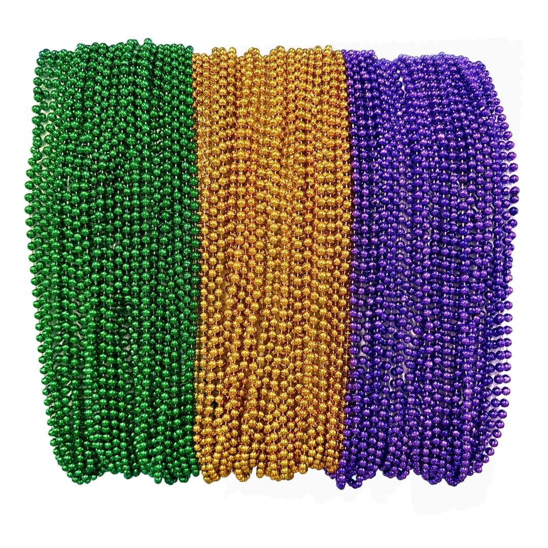 THE MARDI GRAS KREWE Green Mardi Gras Beads - 33 Inch, 120 Pieces