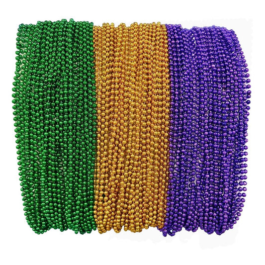 THE MARDI GRAS KREWE Green Mardi Gras Beads - 33 Inch, 120 Pieces