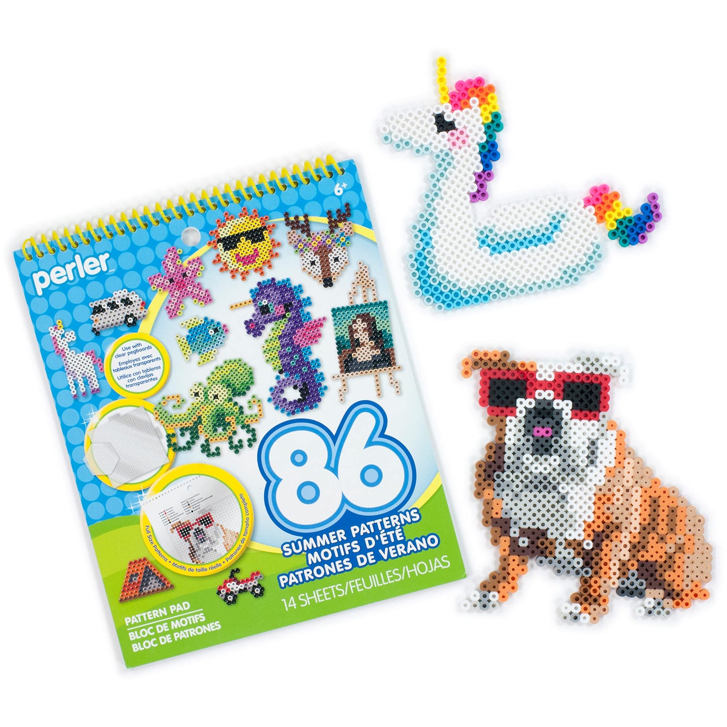 Perler Instruction Pad for Fuse Beads, 86 Patterns, Summertime Fun Piece, Small