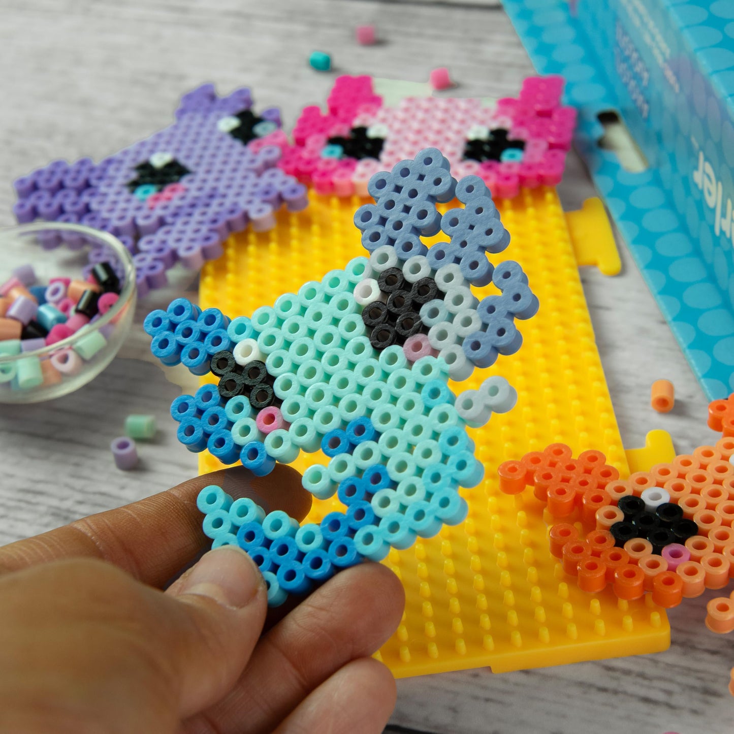 Perler 80-57255 Axolotl Fused Bead Craft Activity Kit with 12 Projects, Multicolor, 2004 Pieces