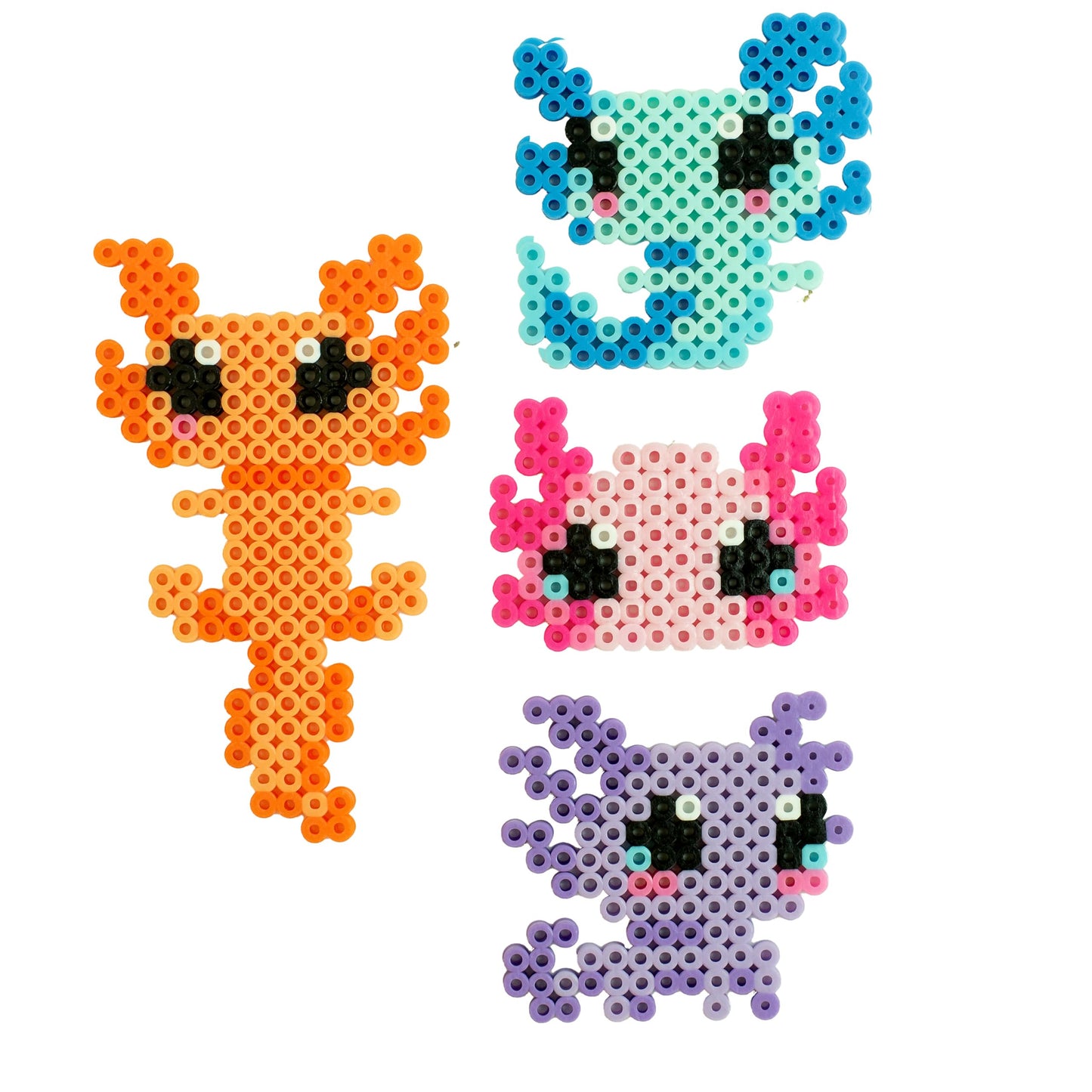 Perler 80-57255 Axolotl Fused Bead Craft Activity Kit with 12 Projects, Multicolor, 2004 Pieces