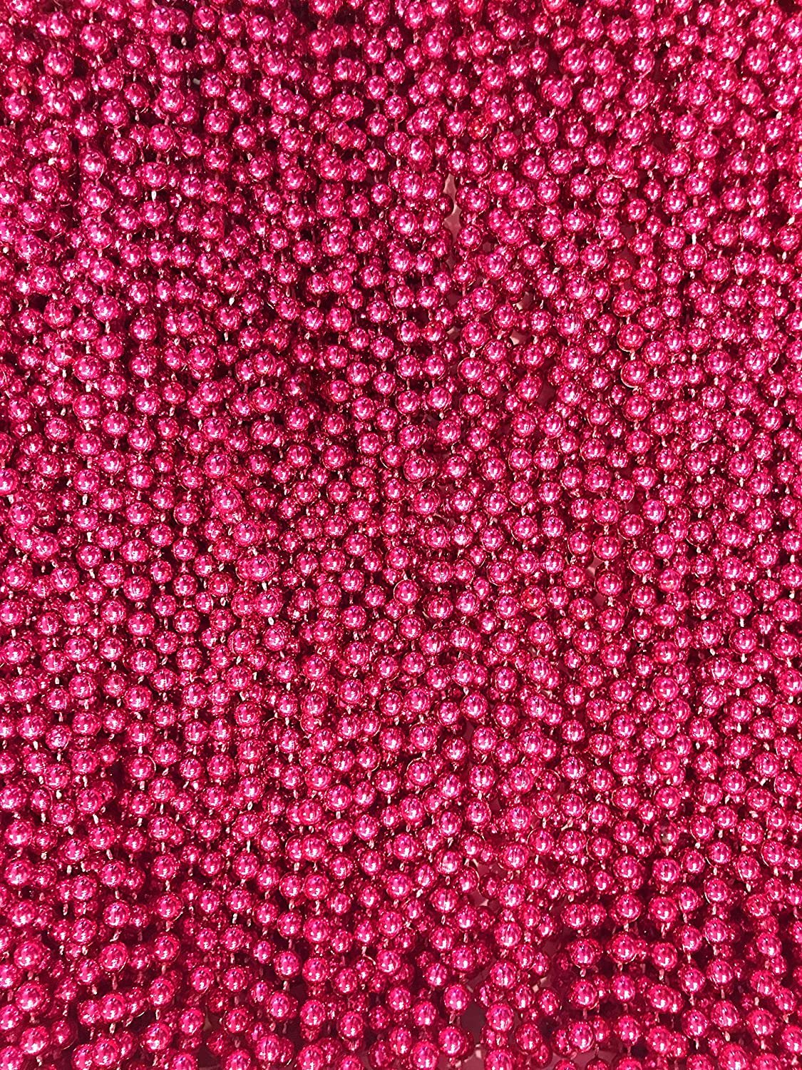 Mardi Gras Beads 33 inch 7mm, 12 Dozen, 144 Necklaces with Doubloon- Bulk Party Favors